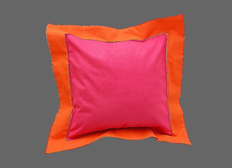 baby hemstitch pillow sham, Hot Pink & Hot Orange